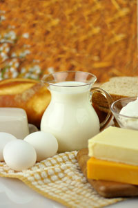 Milk, eggs, cheese